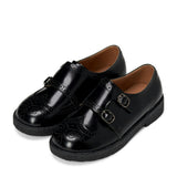 Alsa Glossy Doubled Buckle Brogues Shoes