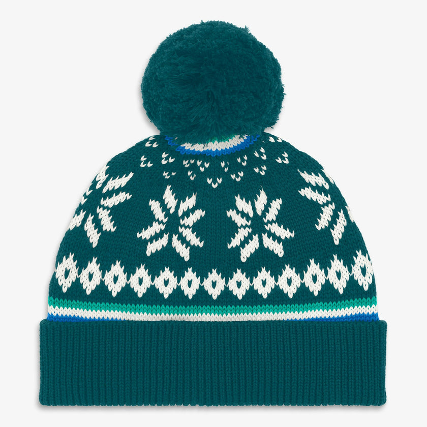 Kids knit beanie in snowflake fair isle