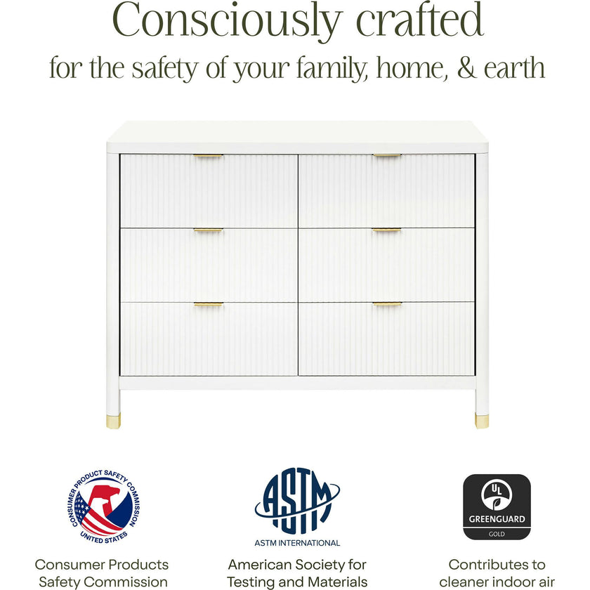 Brimsley Tambour 6-Drawer Assembled Dresser