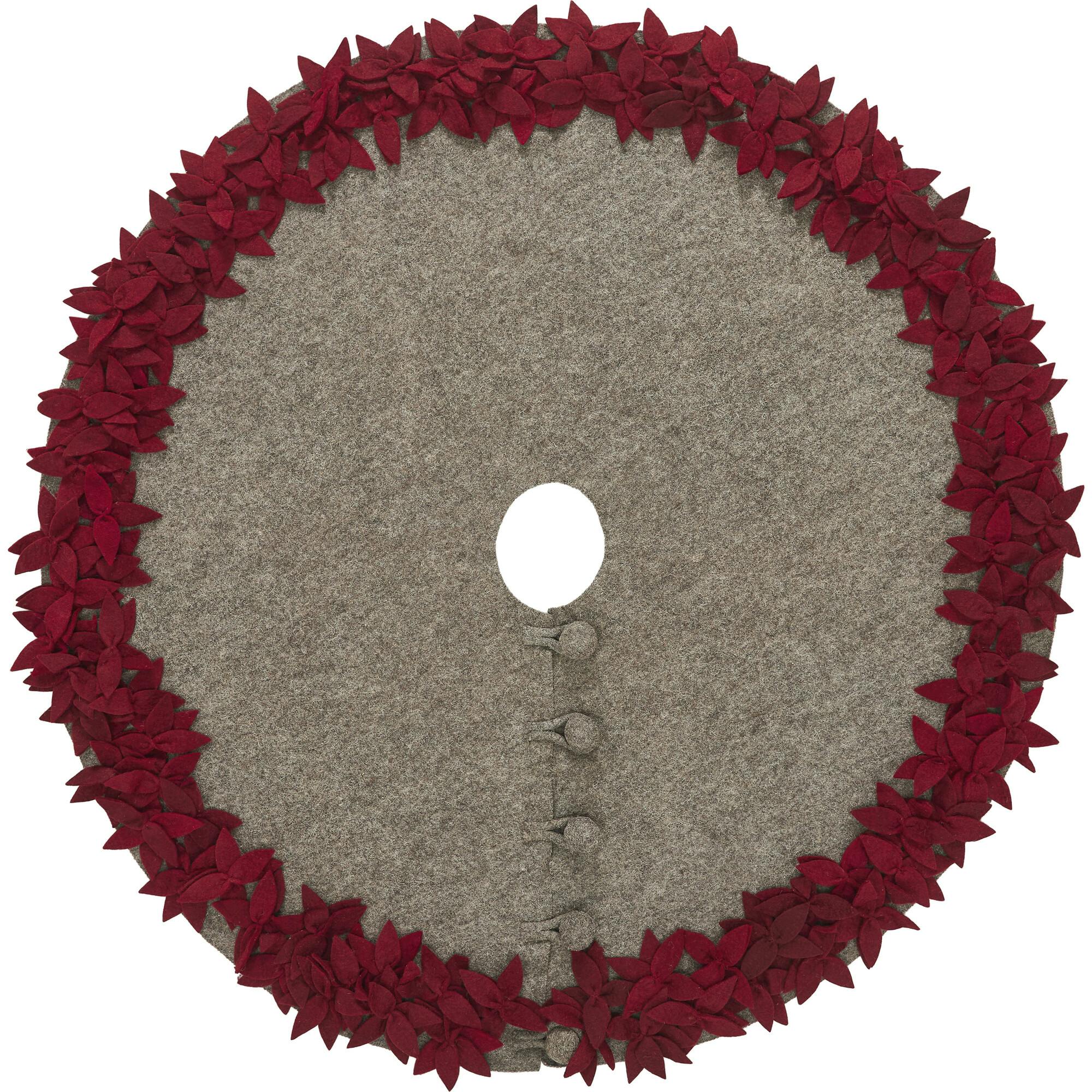 Hand Felted Overlapping Flowers Tree Skirt