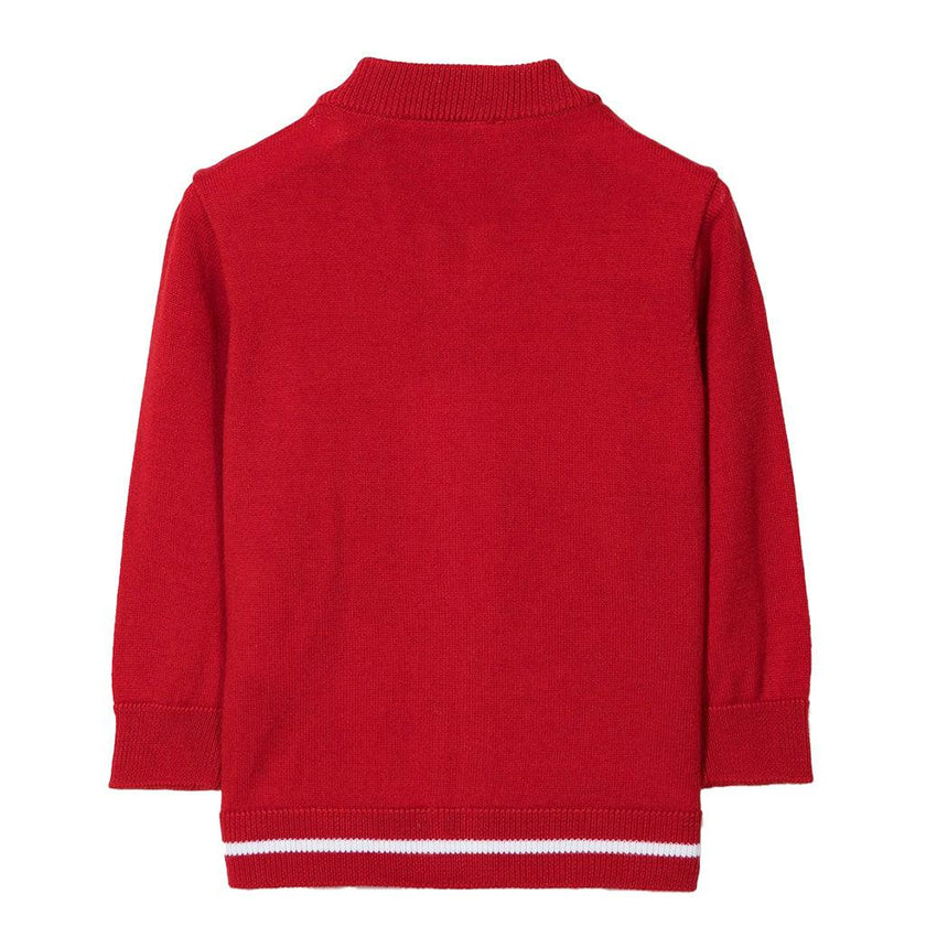 Red Zip Up Cardigan