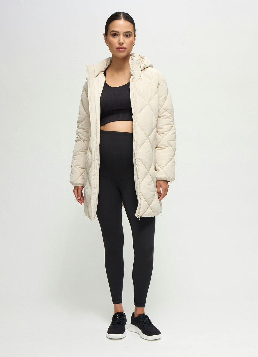 Quilted Longline Maternity and Postpartum Puffer Jacket