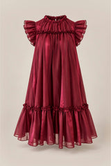 Peridot Dress in Garnet Stripe