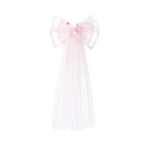 Light Pink Suvanna Pom‑Pom Tulle Dress with Bow Clip