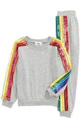 Women's Sequin Rainbow Tracksuit Set