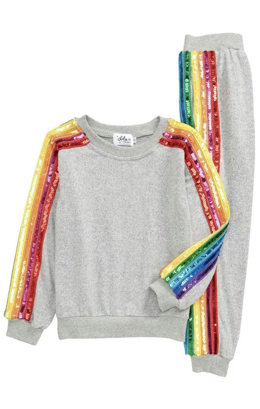 Women's Sequin Rainbow Tracksuit Set