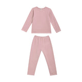 Pink Solid Wool-Blend Pajama Set