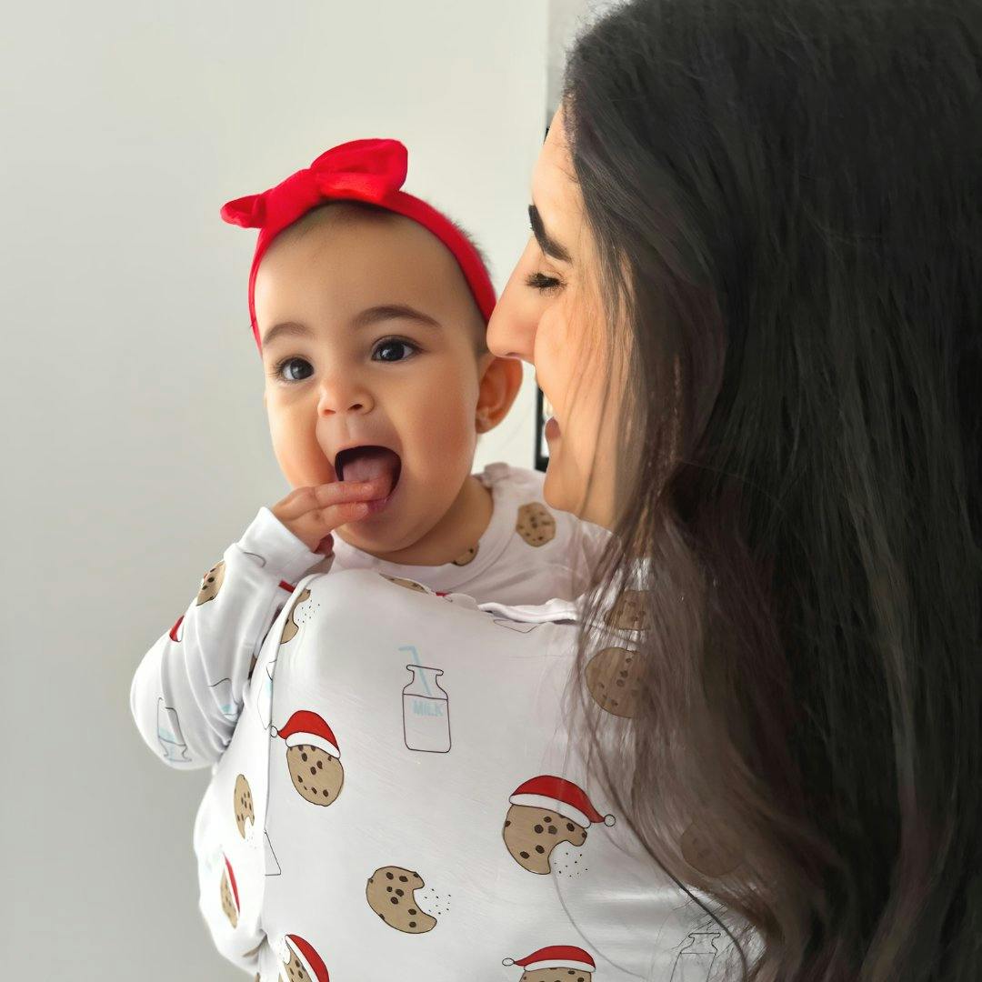 Women's Long Sleeve Pajama Set in Santa's Cookies