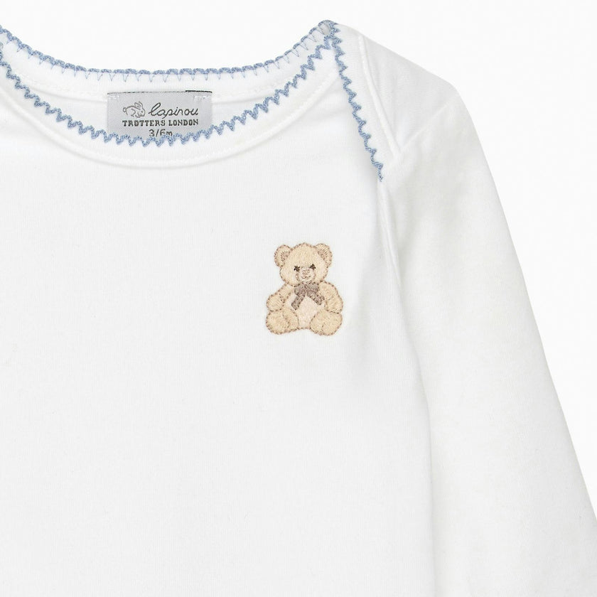 Baby Teddy Embroidered Envelope Bodysuit