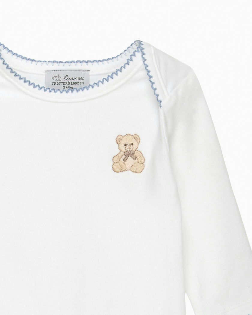 Baby Teddy Embroidered Envelope Bodysuit