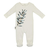 Watercolor Leaves Long Sleeve Footie