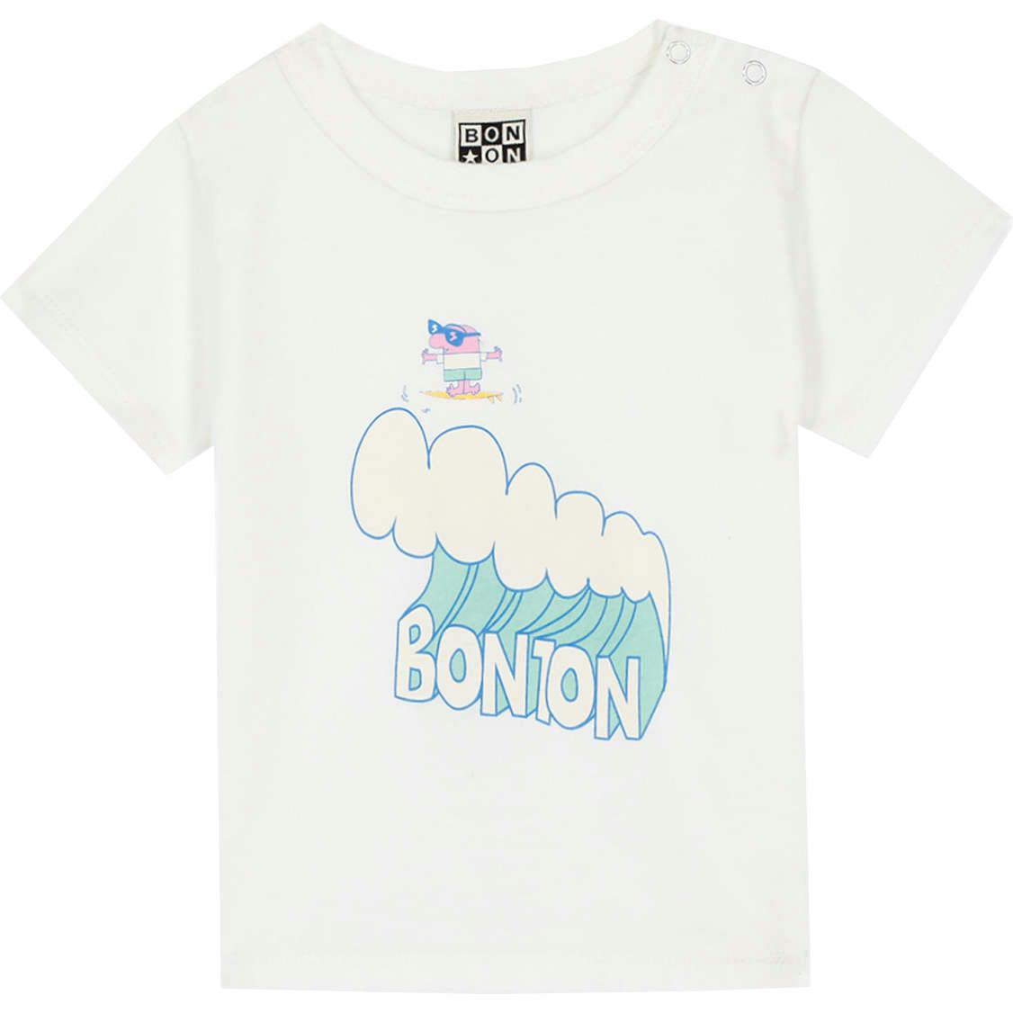 BONTON Tuba Wave Baby T-Shirt - Ecru Bonton