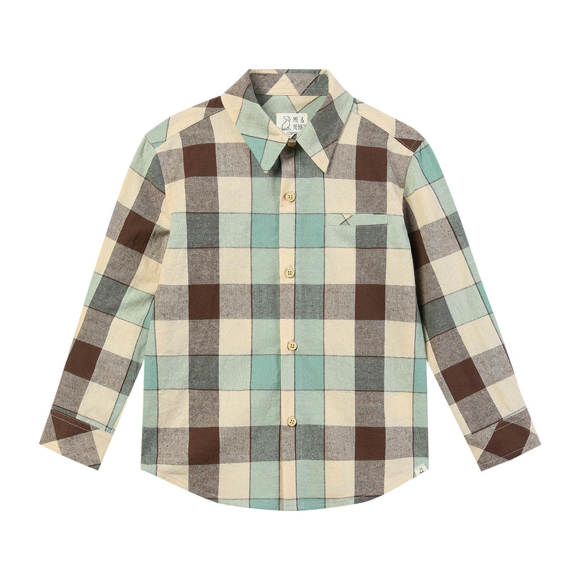 ATWOOD woven shirt sage/beige plaid