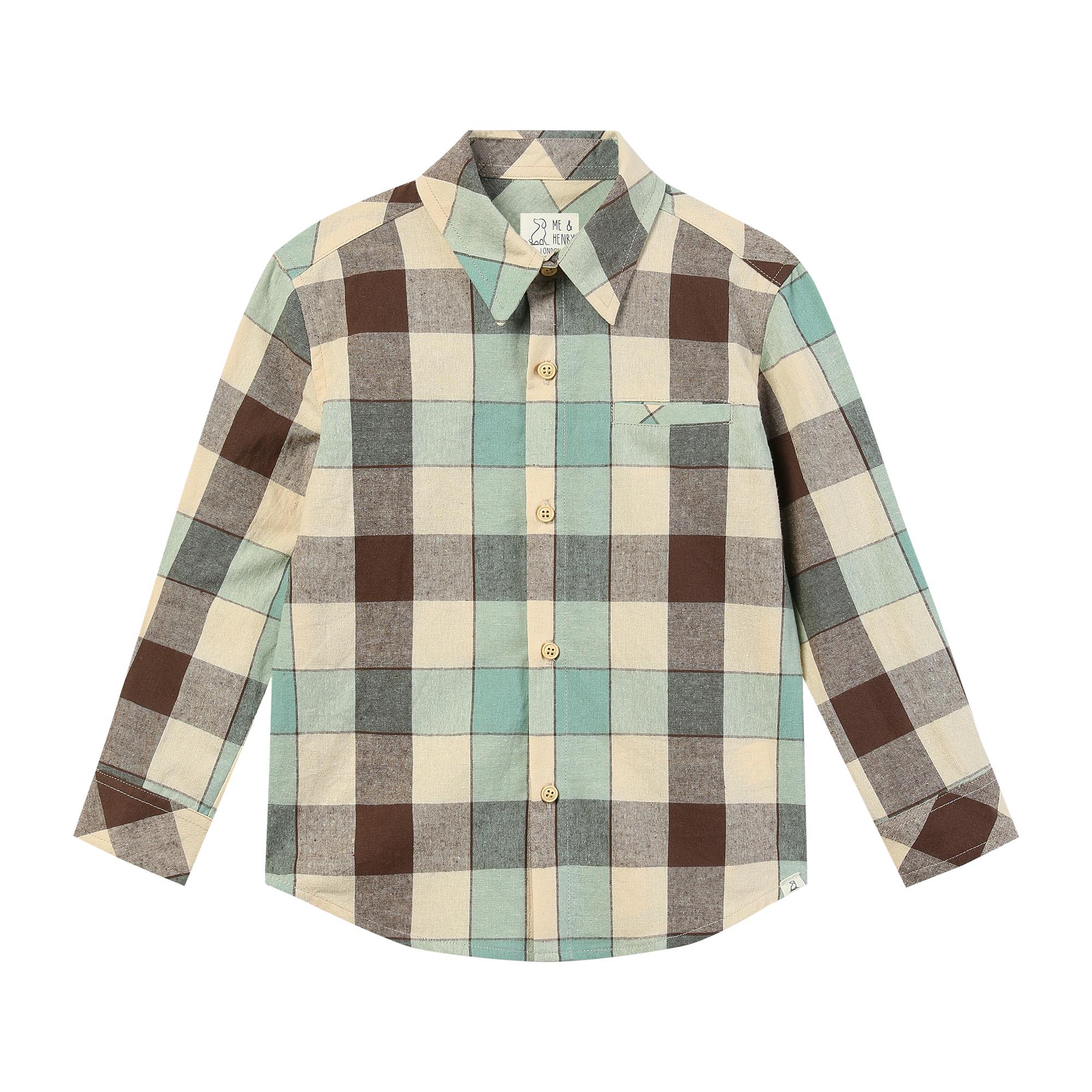 ATWOOD woven shirt sage/beige plaid
