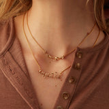 Women's Personalized Rope Chain Necklace, Yellow Gold-Filled