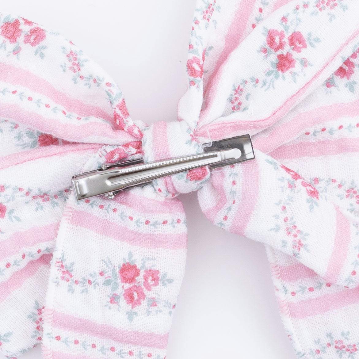 Winding Roses Stripe - Large Bow