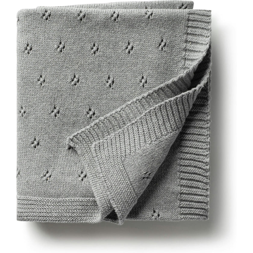 Transfer Flower Knit Baby Blanket
