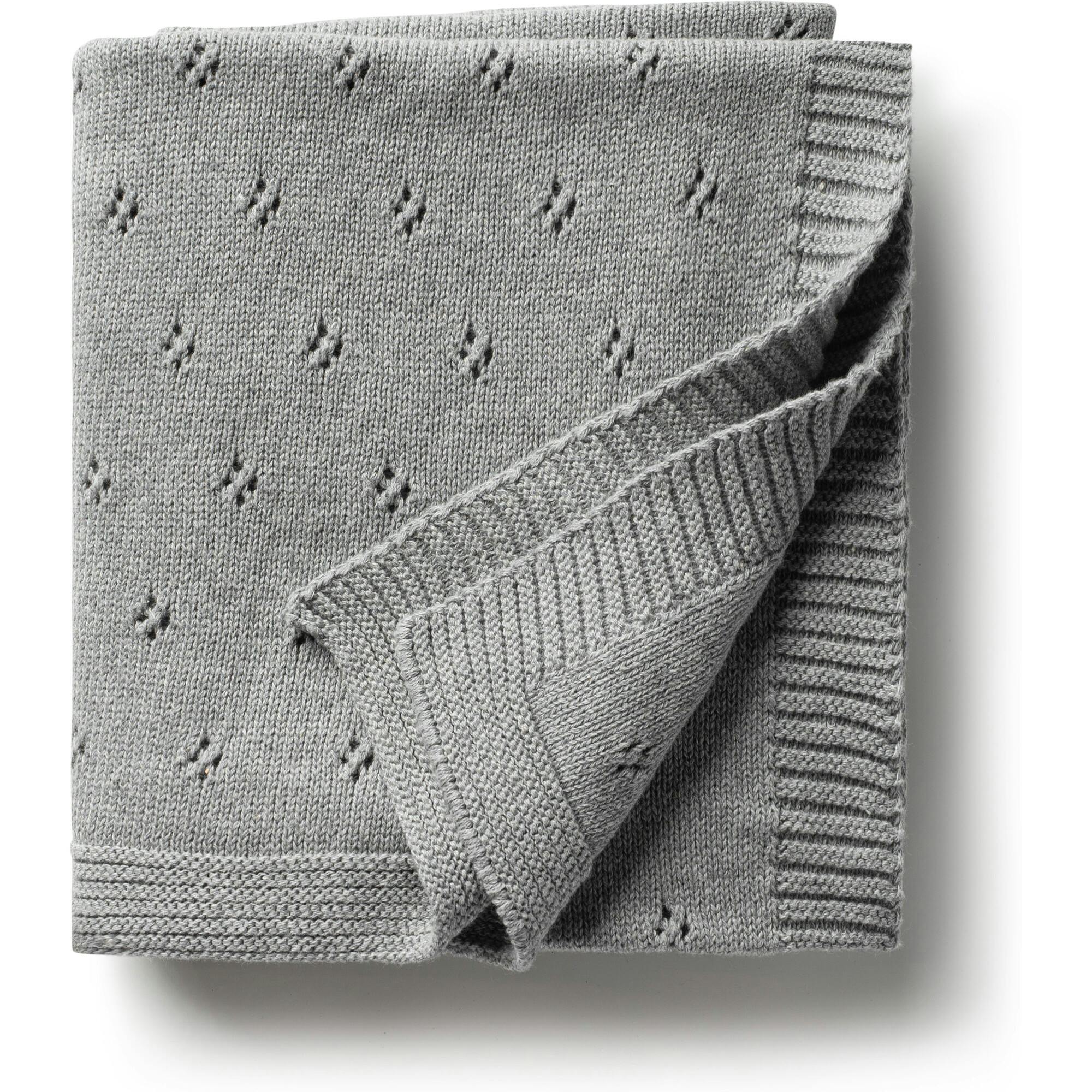 Transfer Flower Knit Baby Blanket