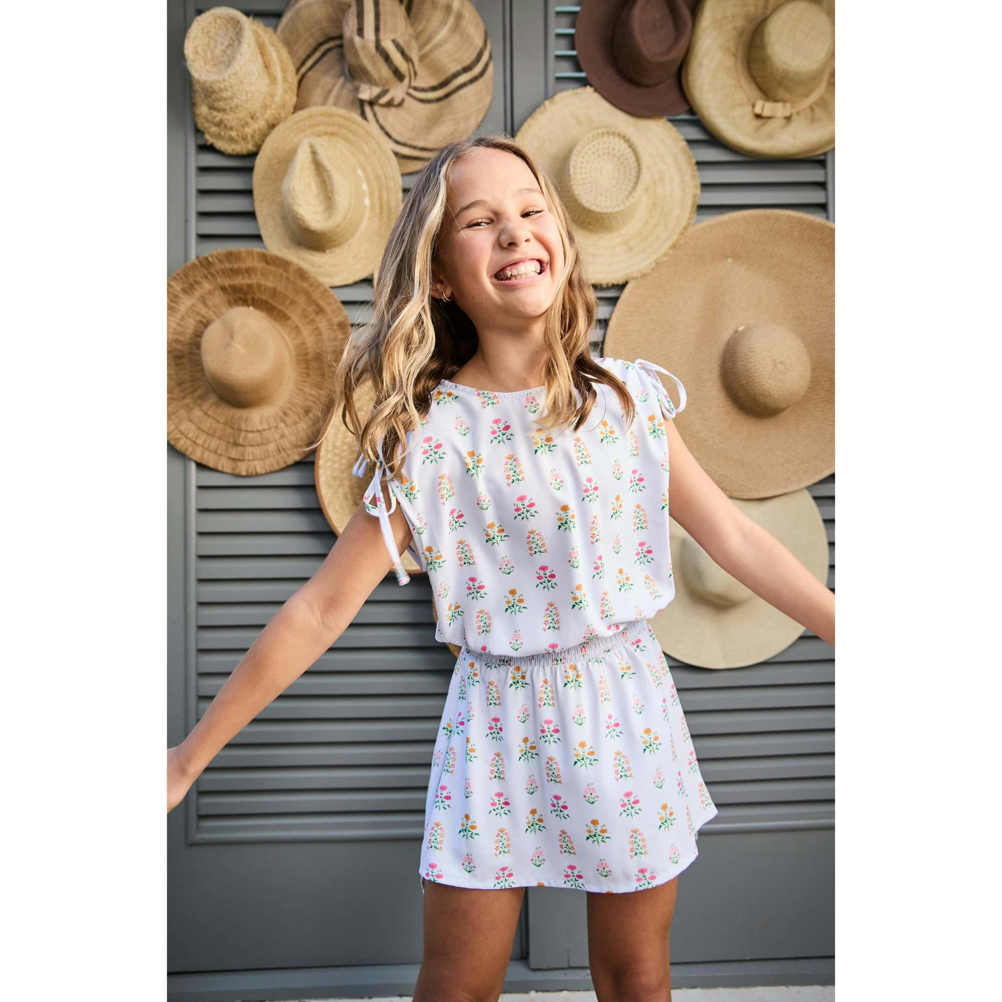 Helen Dress Blue Floral Block Print