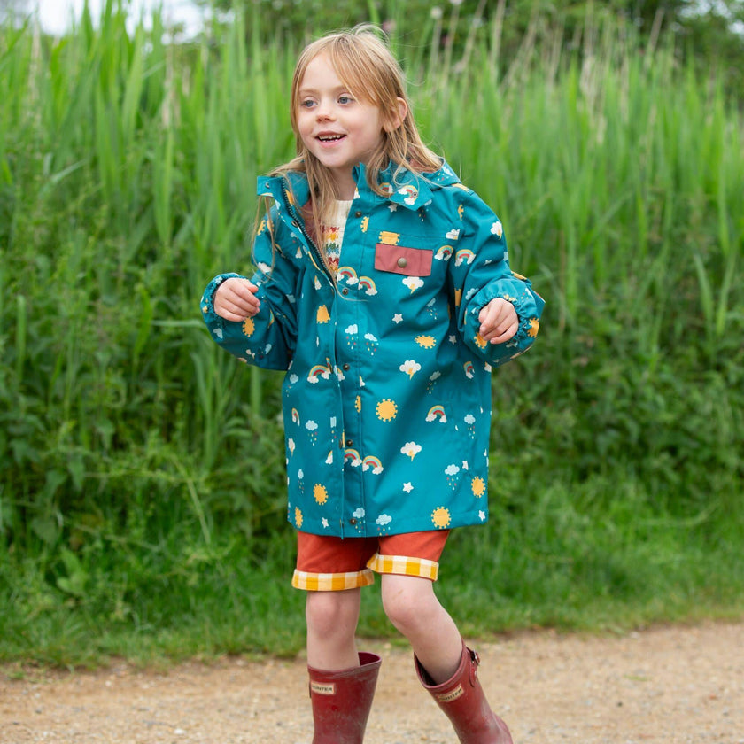 Rainbow Days Recycled Waterproof Raincoat, Green