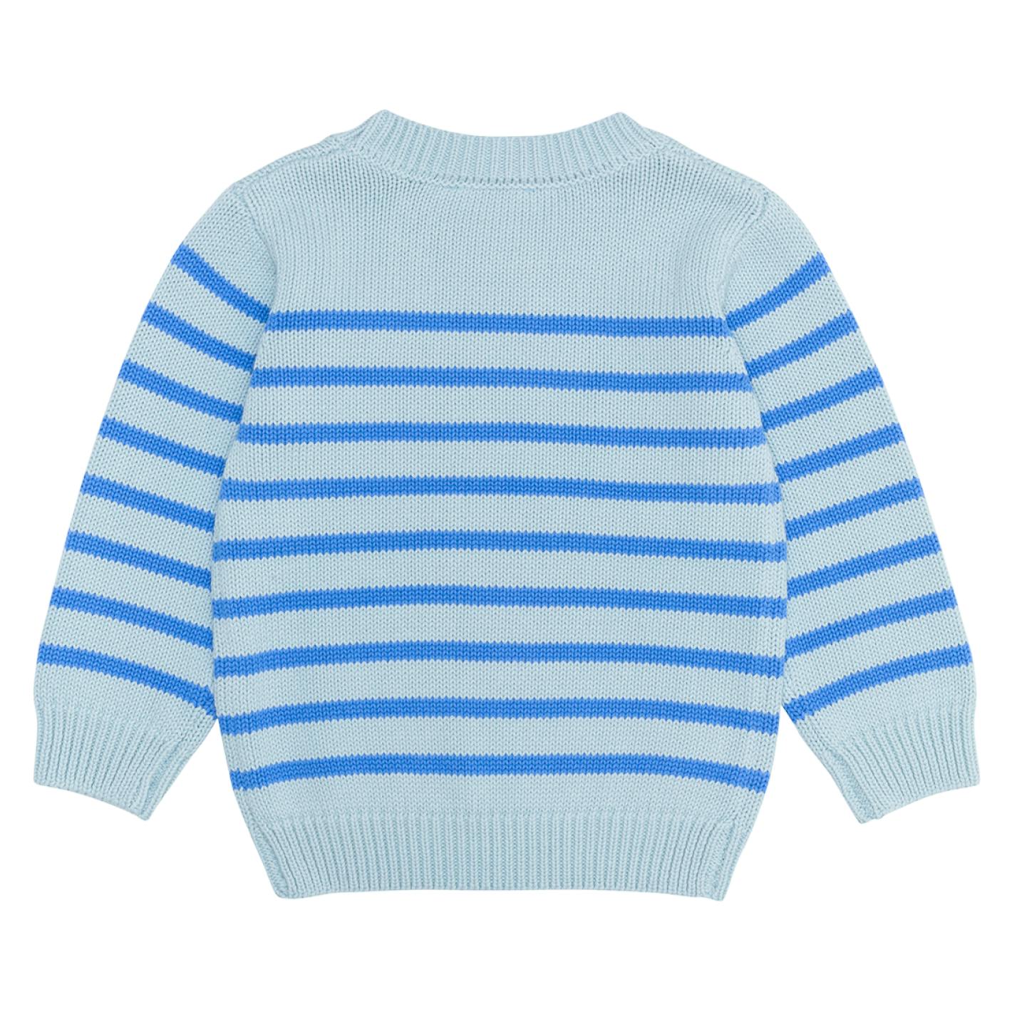 Unisex Blue Stripe Knit Sweater