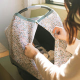 Cotton Muslin Car Seat Canopy - Pressed Petals
