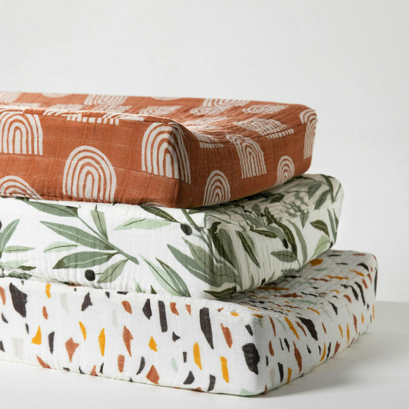 Organic Muslin Cotton Quilted Changing Pad Cover