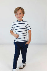 navy and white stripe practice shirt
