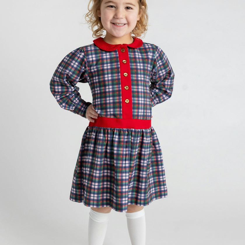 Printed Knit Plaid Dress