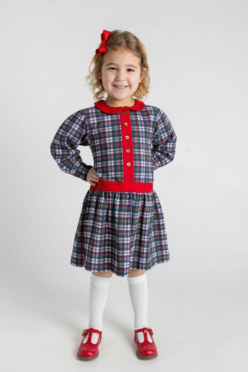 Printed Knit Plaid Dress