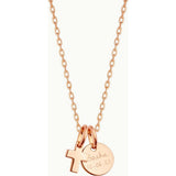 Personalized Mini Cross Necklace 18k Rose Gold Plated