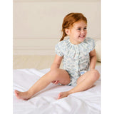 Esme Floral Swiss Voile Scallop Collar Pyjamas in Blue (18mths- 10yrs)