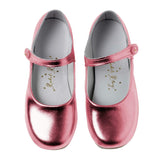 Button Strap Slipper, Pink Metallic