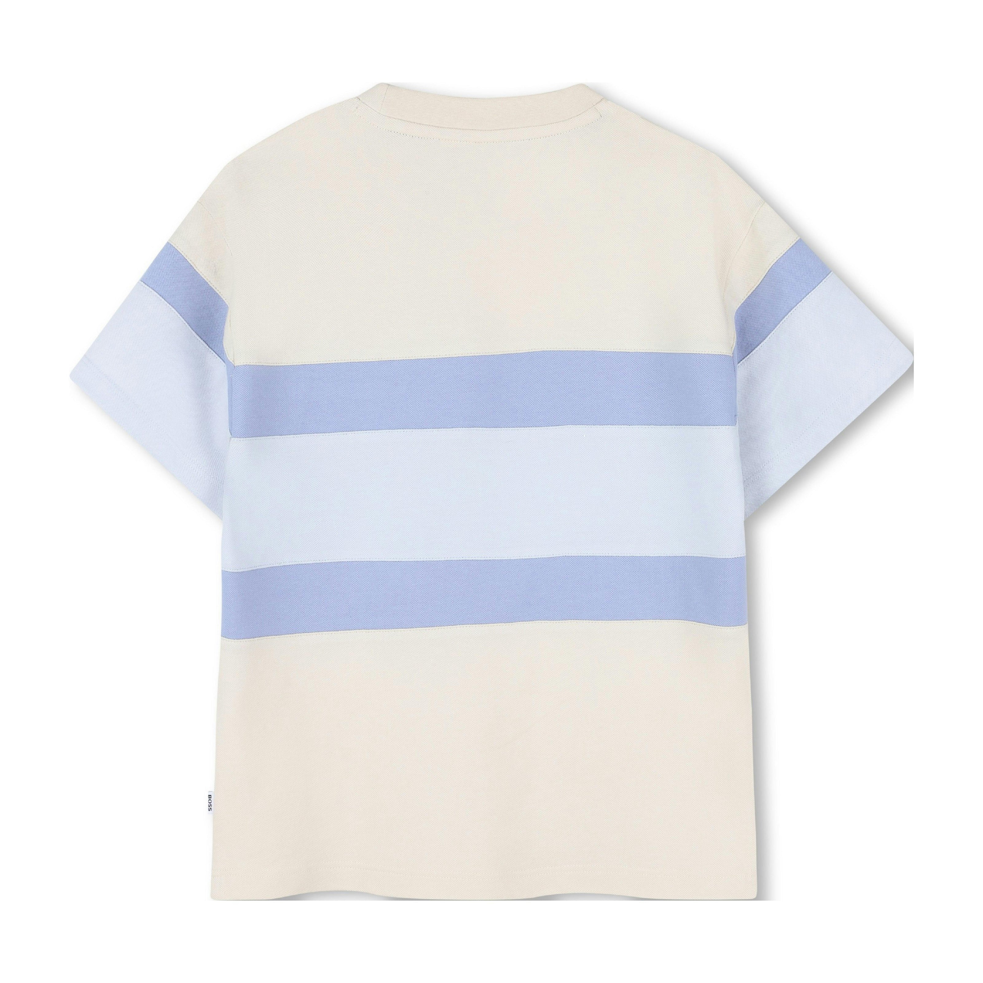 Beige & Light Blue Stripe T-Shirt