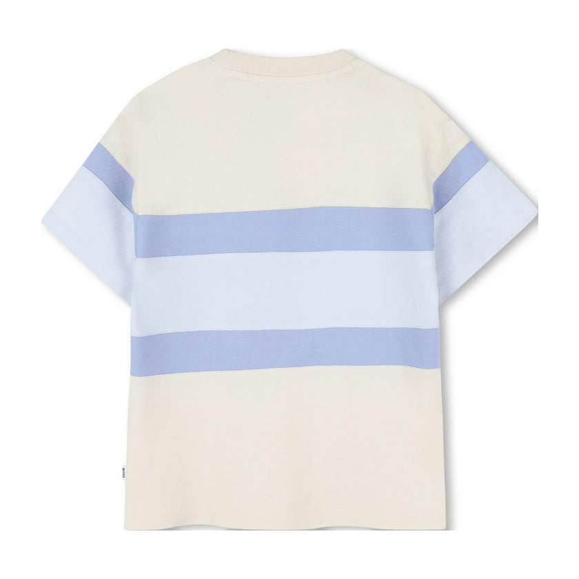 Beige & Light Blue Stripe T-Shirt
