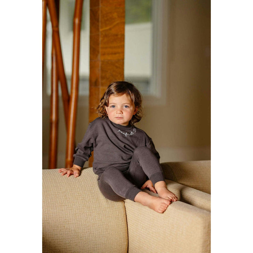 Pouf Embroidered Set, Grey