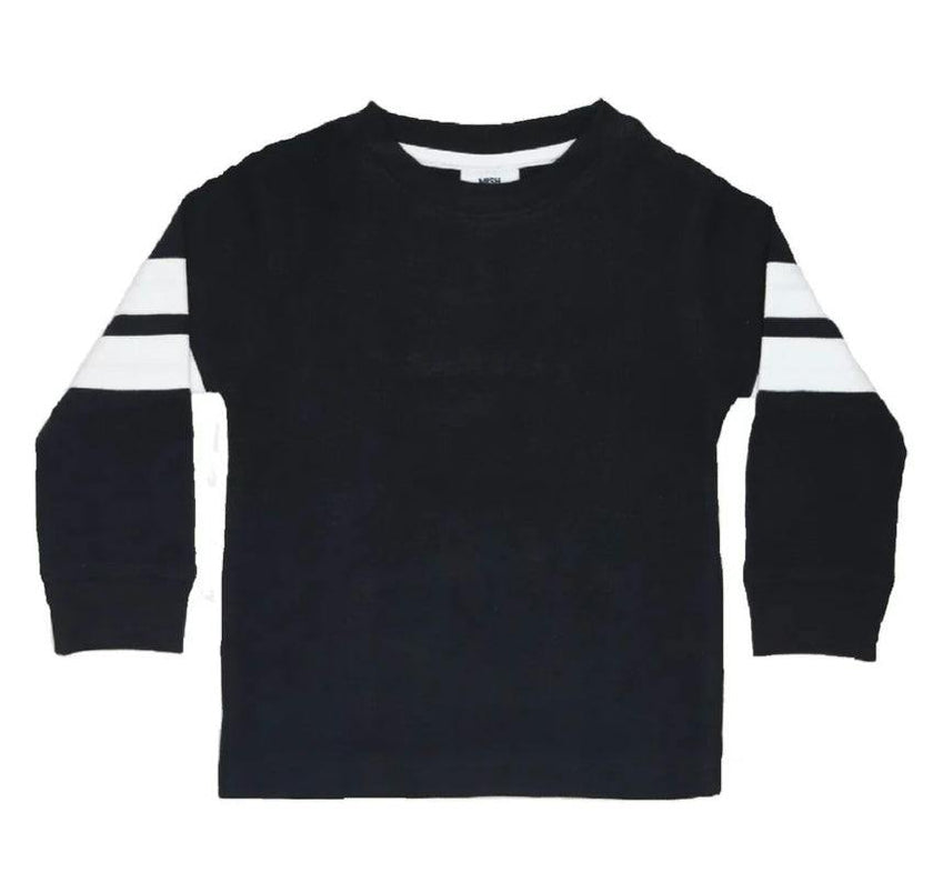Kids Thermal Shirt - Black with White Taping