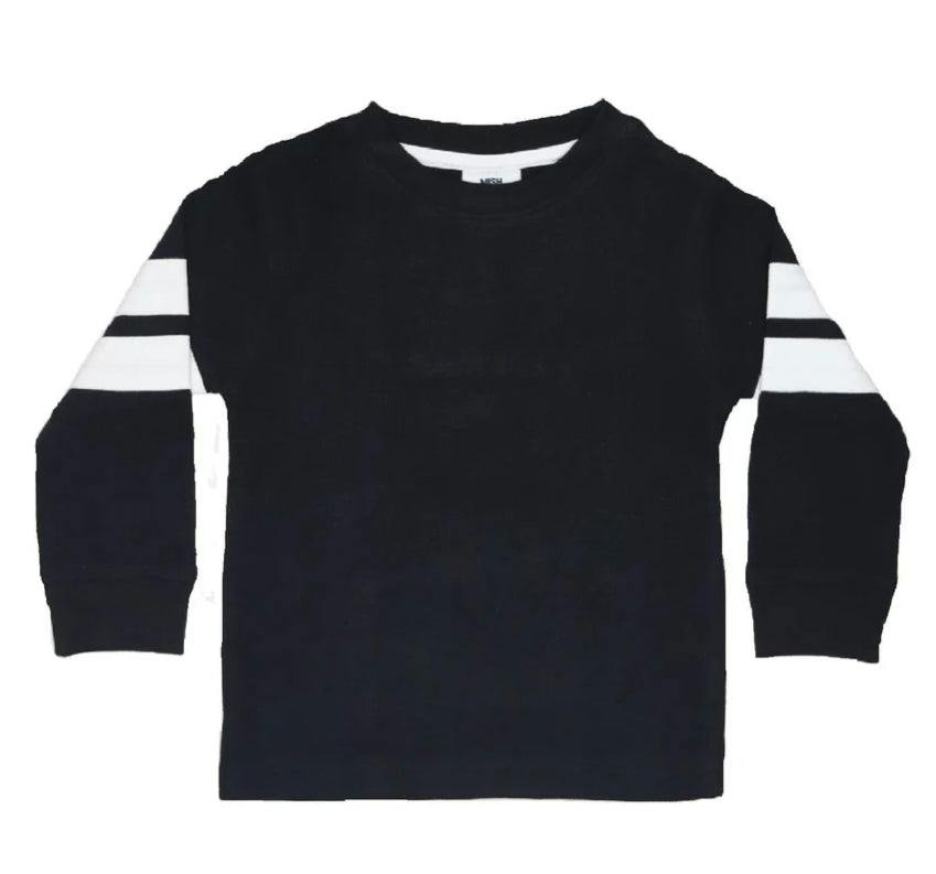 Kids Thermal Shirt - Black with White Taping