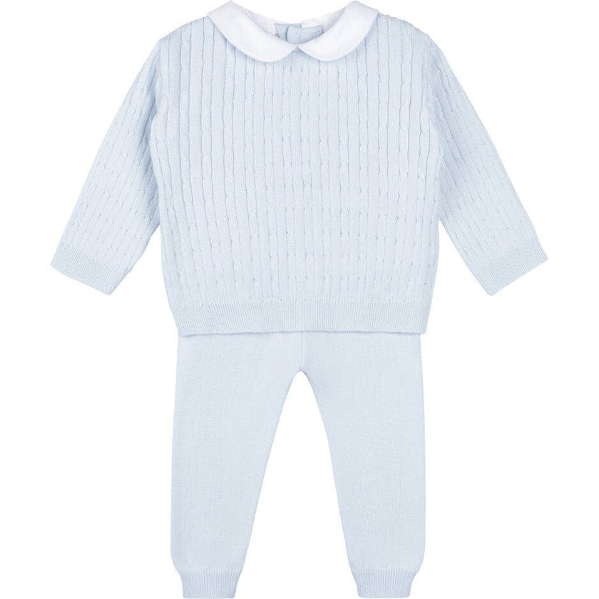 Boys Peter Pan Cable Knit Set Blue