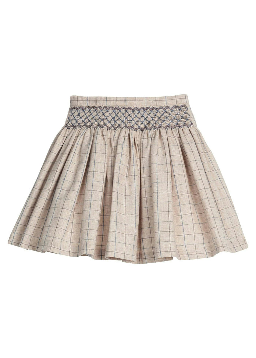 Smocked Molly Skirt - Durham Windowpane