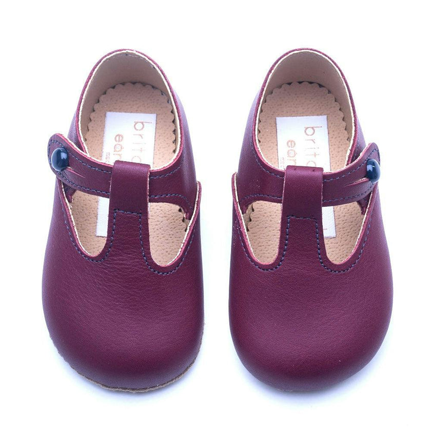 Alex British Pre-Walker Baby Shoes - Burgundy