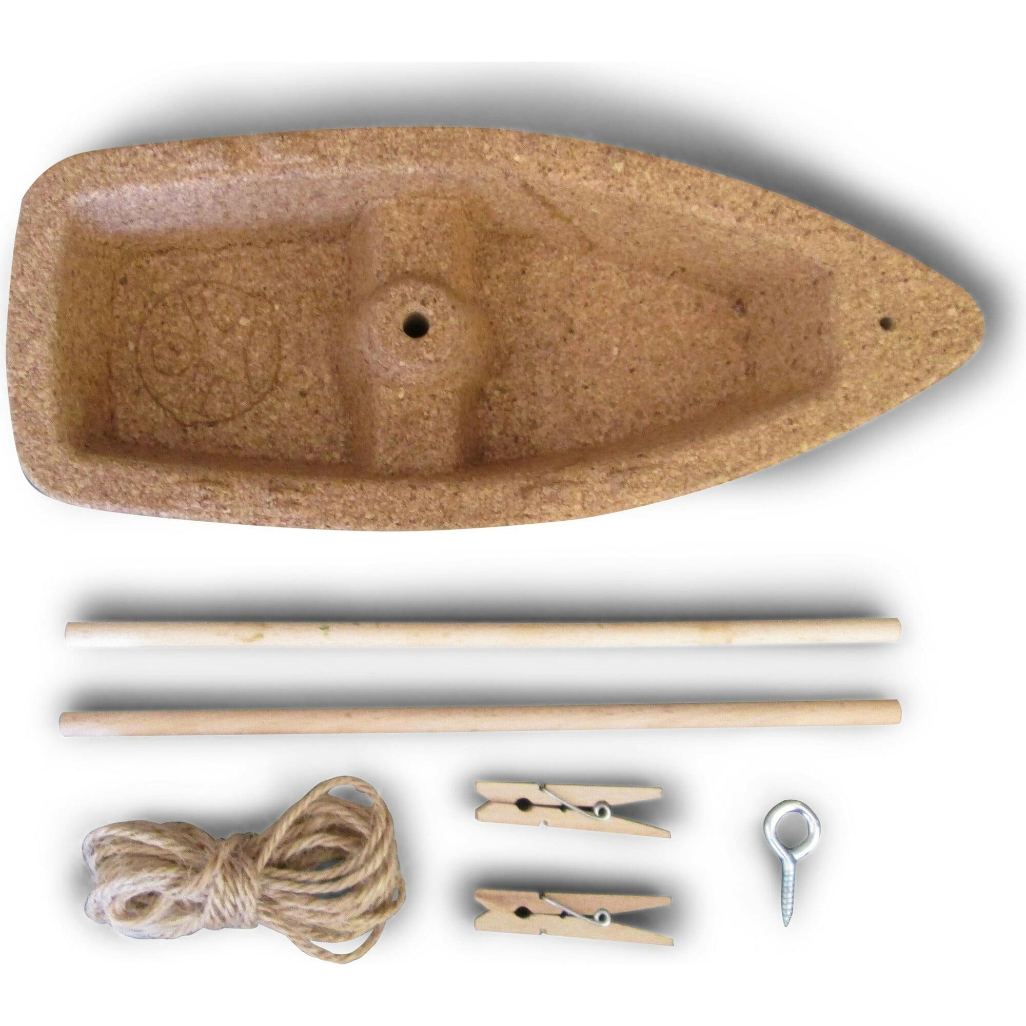 Terra Kids Cork Boat - Easy to Assemble and Upgrade with Materials Found in Nature - DIY Fun for Young and Old