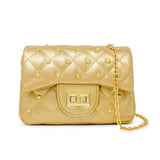 Classic Quilted Stud Flap Mini Handbag