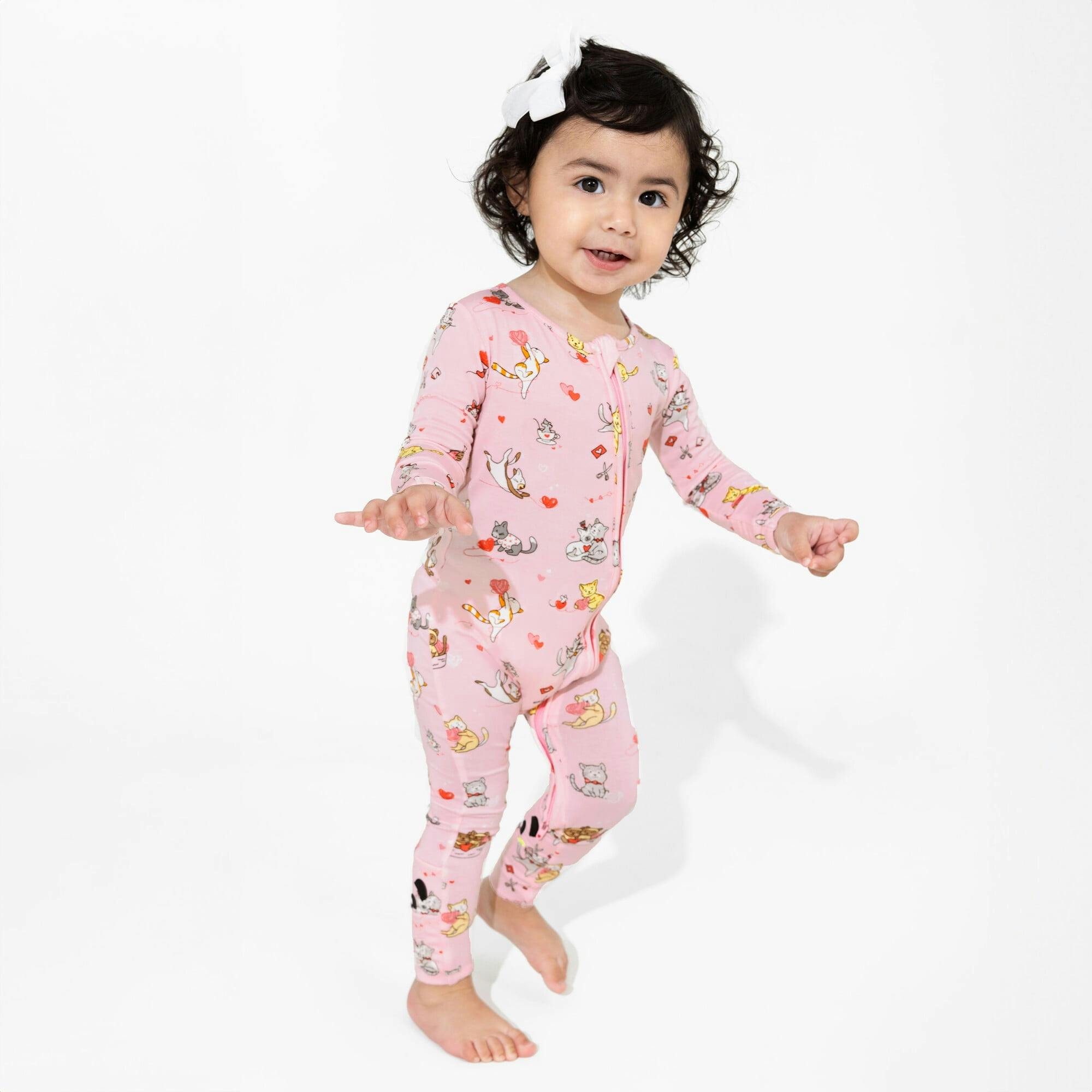 Valentines Kittens Bamboo Convertible Footie