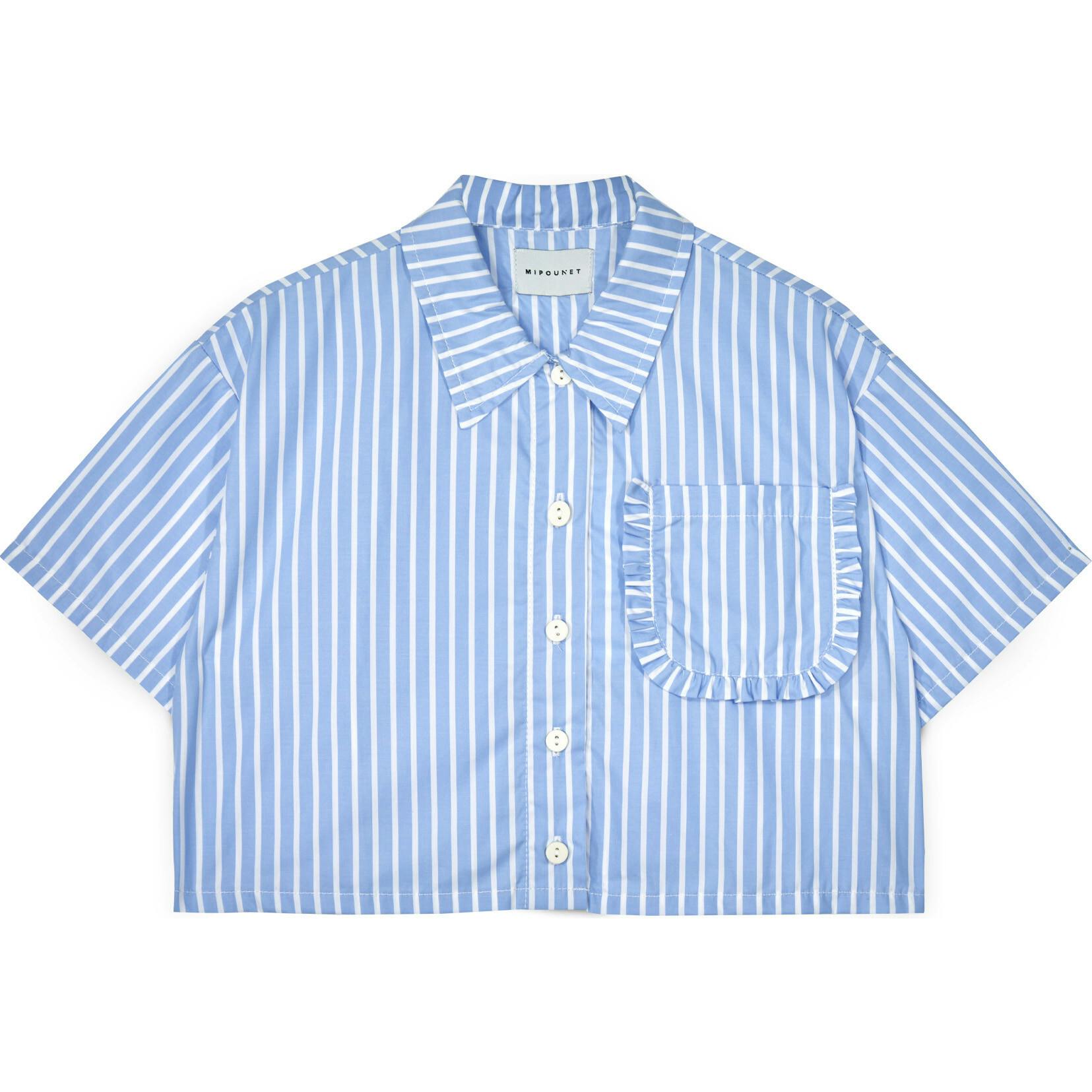 Mipounet SS26 Sia Popelin, Shirt Ecru Blue
