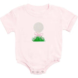 Golf Tee Bow Patch Short Sleeve Romper - Ballet