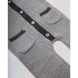 Chunky Ribbed Knit Round Neck Long Sleeve Loose-Fit Romper