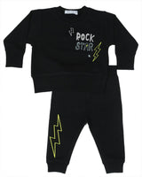 Baby Rock Doodles French Terry Set - Black
