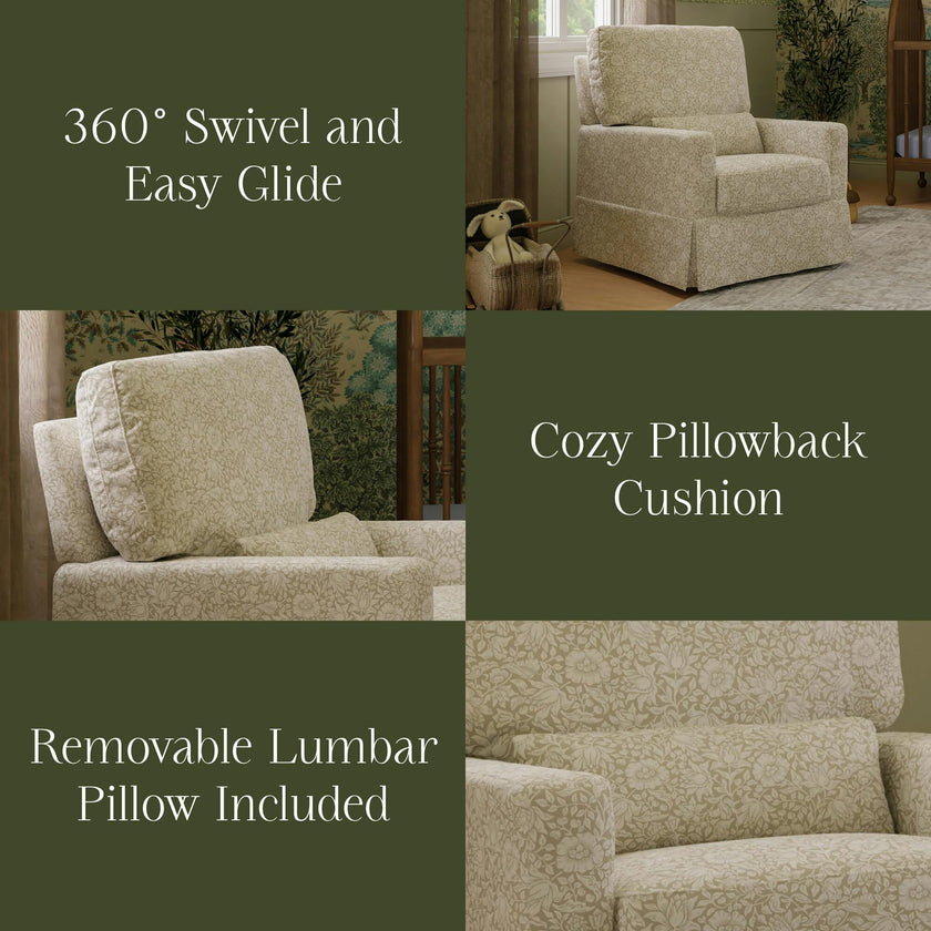 Crawford Pillowback Comfort Swivel Glider