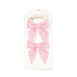 Pink Bandana Western Bow Clip Set